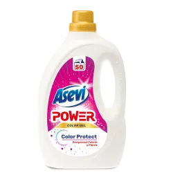 Detergent rufe ASEVI POWER ACTIVE GEL  Color Protect 50 spalari, 2.5 L