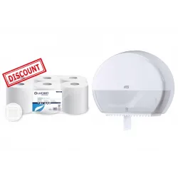 Pachet dispenser hartie igienica Tork si hartie igienica Lucart Pachet dispenser hartie igienica Tork si hartie igienica Lucart