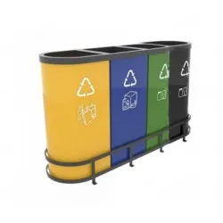 Set cosuri de reciclare din metal ultra rezistent, 60L/recipient, 4 recipiente, MALMO B, Best-seller Set cosuri de reciclare din metal ultra rezistent, 60L/recipient, 4 recipiente, MALMO B, Best-seller