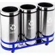 Set 3 cosuri colectare selectiva din inox, 45L/recipient Set 3 cosuri colectare selectiva din inox, 45L/recipient