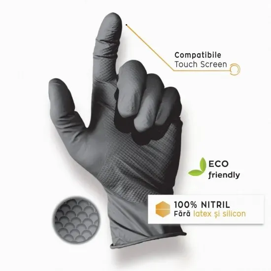 Manuși Nitril Nitro Touch Original - Negru Manuși Nitril Nitro Touch Original - Negru