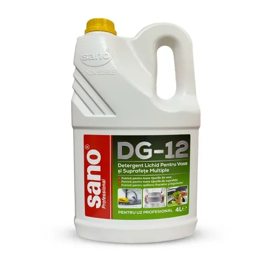 Detergent Lichid Pentru Vase si Suprafete Multiple, SANO PROFESSIONAL DG-12, 4L Detergent Lichid Pentru Vase si Suprafete Multiple, SANO PROFESSIONAL DG-12, 4L