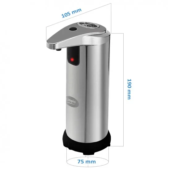 Dozator cu senzor, din inox, pentru sapun lichid, Limpio SD250S, 250ml 