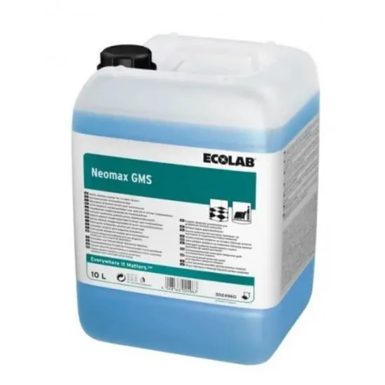 Detergent puternic alcalin pentru masini de spalat pardoseli, Ecolab Neomax GMS, 10l Detergent puternic alcalin pentru masini de spalat pardoseli, Ecolab Neomax GMS, 10l