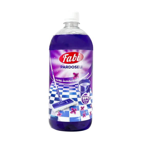 Detergent dezinfectant parfumat pentru pardoseli, Fabi, 1L Detergent dezinfectant parfumat pentru pardoseli, Fabi, 1L