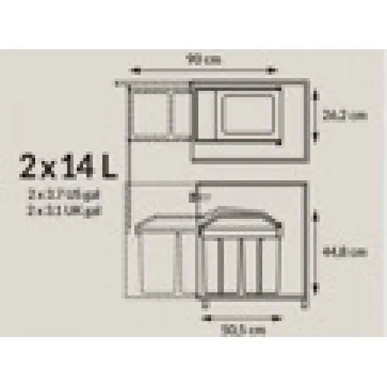 Cos Gunoi Hailo-Germania Multi Box Duo L, 2x14L Cos Gunoi Hailo-Germania Multi Box Duo L, 2x14L