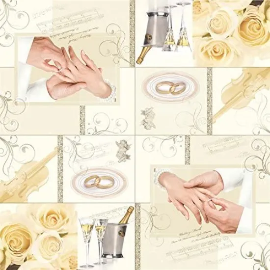 Servetele de masa 33x33cm model verighete - 3 straturi Servetele de masa 33x33cm model verighete - 3 straturi