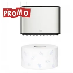 Pachet Dispenser hartie igienica inox Tork si un bax Hartie igienica mini jumbo Pachet Dispenser hartie igienica inox Tork si un bax Hartie igienica mini jumbo