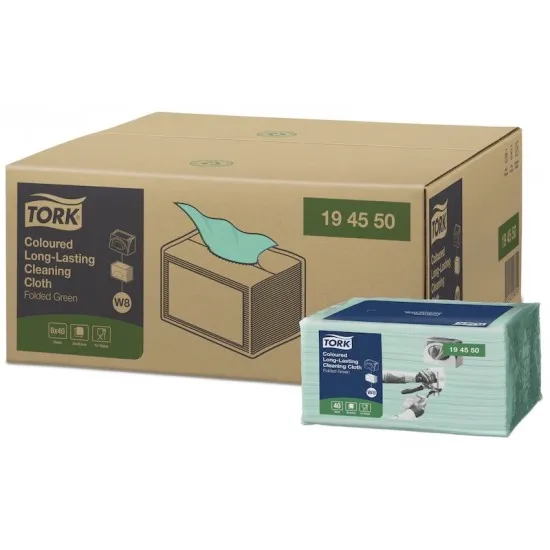Lavetă pentru curățare Coloured Long-Lasting verde, Tork, 40 buc./pachet Lavetă pentru curățare Coloured Long-Lasting verde, Tork, 40 buc./pachet