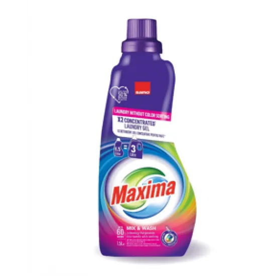Sano Maxima Mix & Wash - Detergent gel pentru rufe DUBLU – CONCENTRAT, 1.5 L