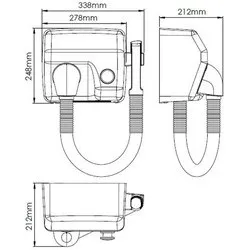 Uscator de par din inox satinat SANIFLOW Mediclinics, actionare cu buton Uscator de par din inox satinat SANIFLOW Mediclinics, actionare cu buton