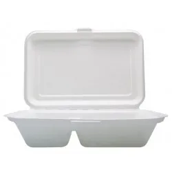 Caserola meniu mare, trestie de zahar, 2 compartimente, 23*15 cm, 50 buc/set Caserola meniu mare, trestie de zahar, 2 compartimente, 23*15 cm, 50 buc/set