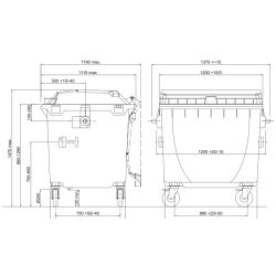Eurocontainer verde din material plastic, cu capac plat, SULO, 1100 l  - Transport Inclus Eurocontainer verde din material plastic, cu capac plat, SULO, 1100 l  - Transport Inclus
