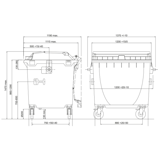 Eurocontainer albastru din material plastic, cu capac plat, SULO, 1100 L - Transport Inclus Eurocontainer albastru din material plastic, cu capac plat, SULO, 1100 L - Transport Inclus