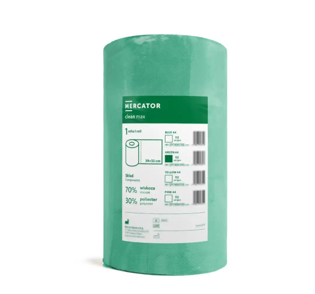 Laveta profesionala de curatare  Clean Max 44 m/ rola  Verde Mercator Medical 