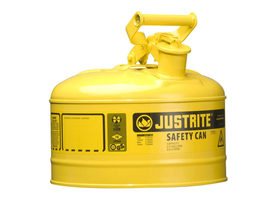 Justrite Recipient de siguranta din polietilena tip 1 1406 7.5l galben