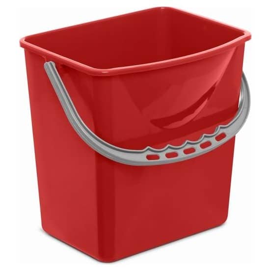 Galeata pentru carucior de curatenie profesional  culoare rosie  6L 