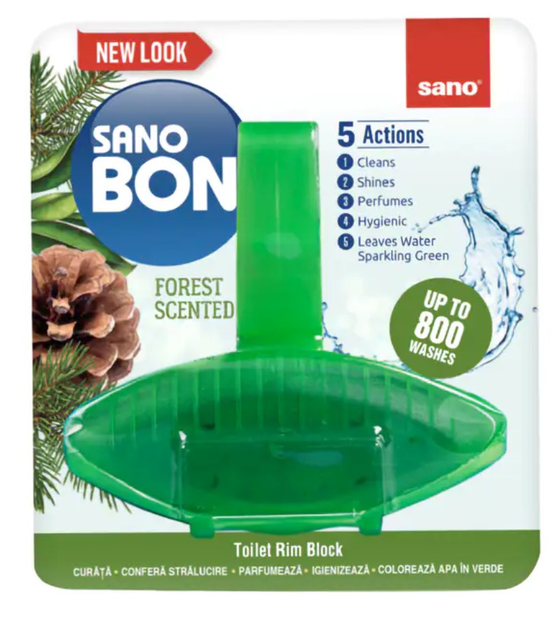 SANO BON GREEN FOREST 5in1 / TEA LEMON  55g  odorizant vas toaleta
