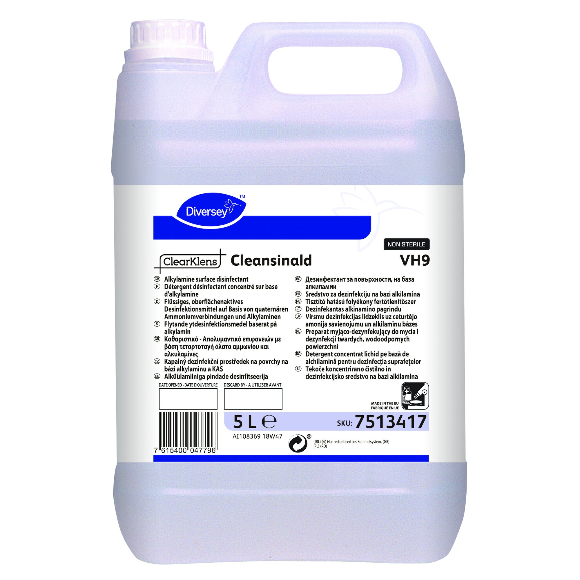 Detergent si dezinfectant de suprafata de uz general ClearKlens Cleansinald VH9  5 L