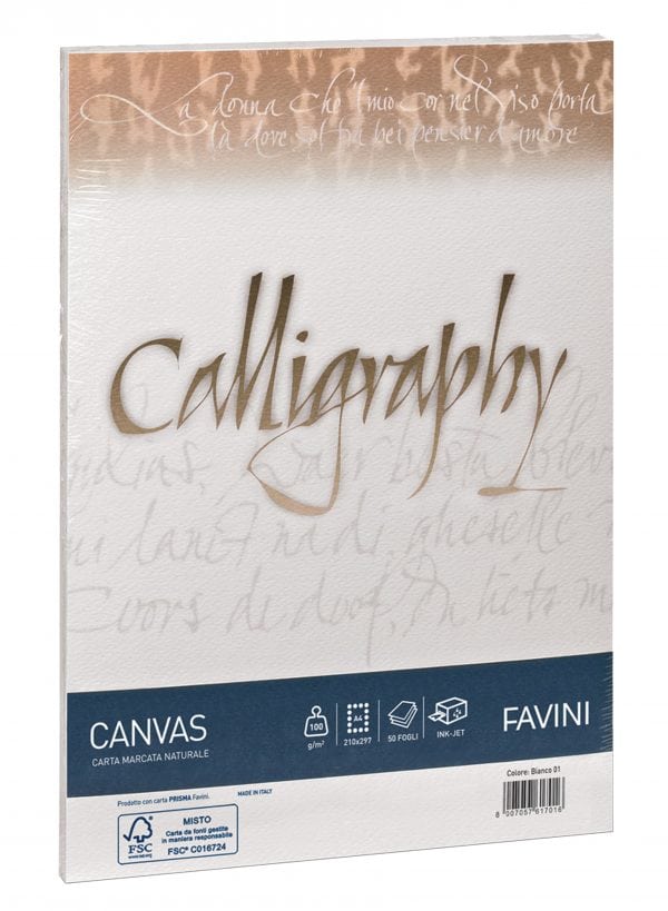 Hartie caligrafica a4 200g/mp favini 50coli alb canvas