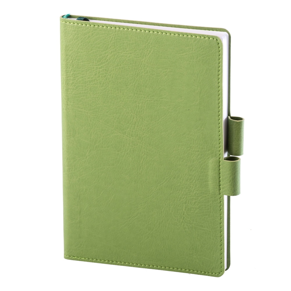 Notes colored piele a5 liniat ivory vernil