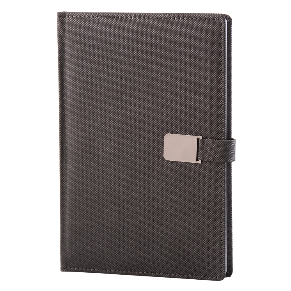 Notes metal a5 hartie alba liniatura gri