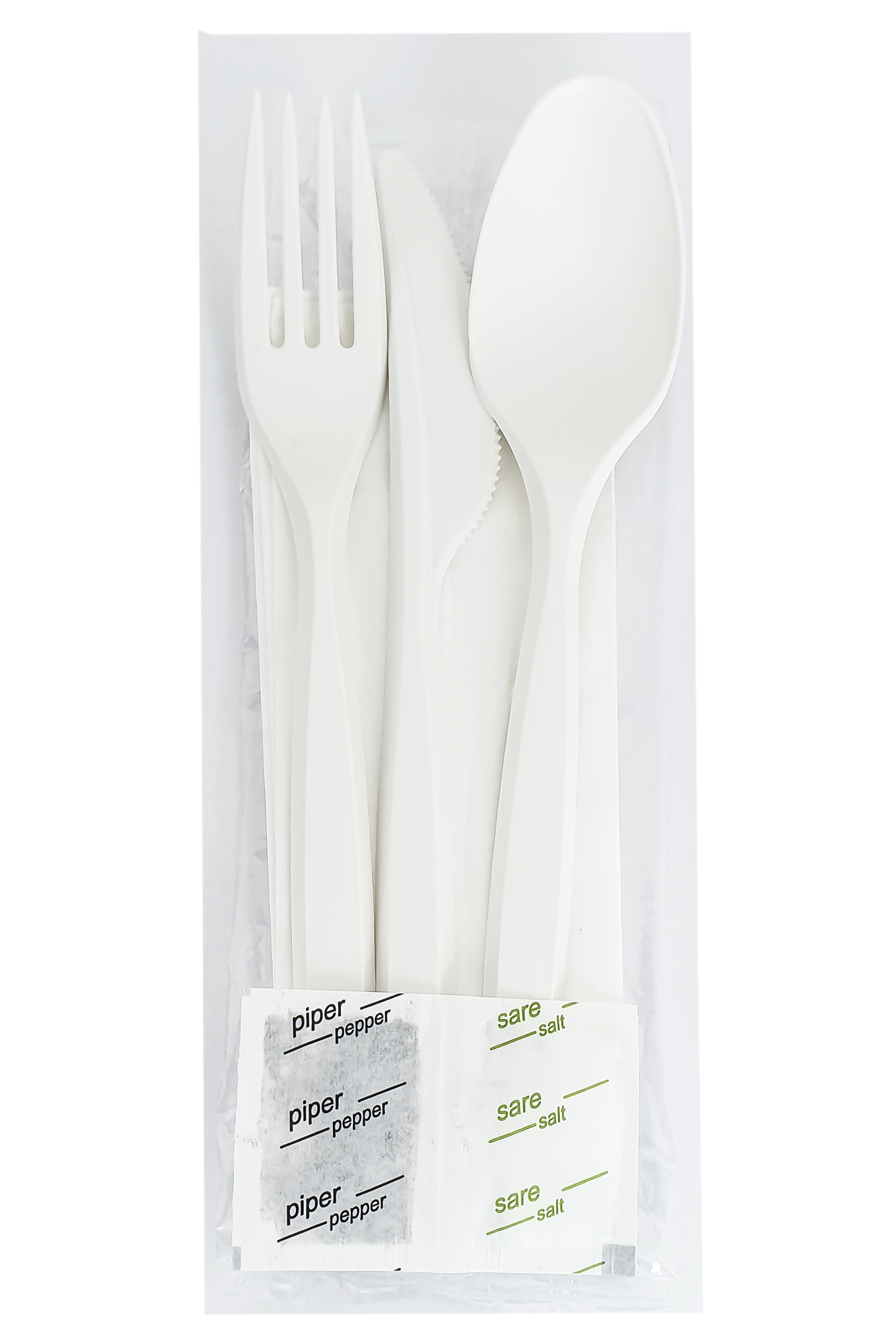 Set 100 bucati bio cpla lingura furculita cutit servetel sare si piper