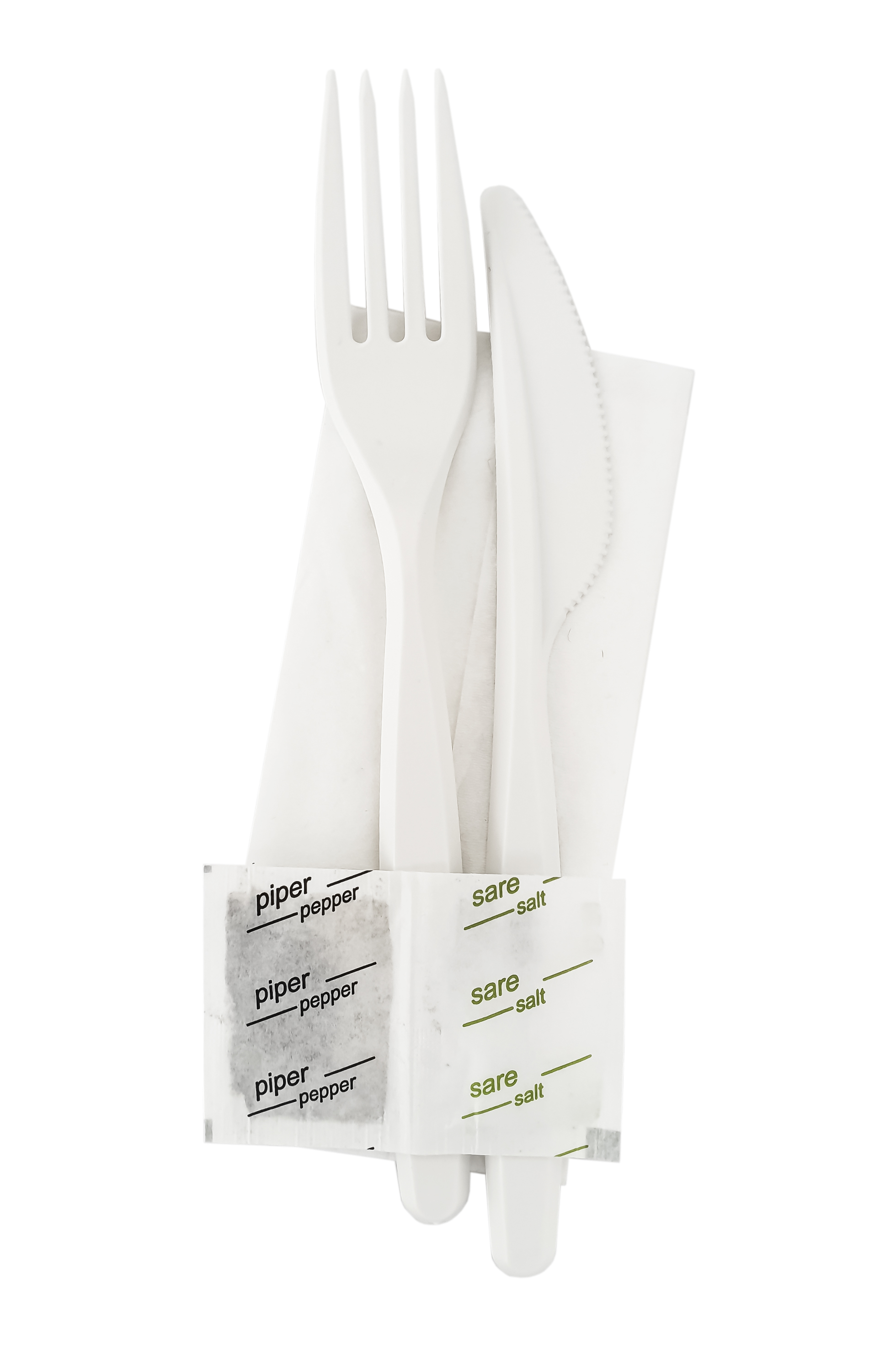 Set 100 bucati bio cpla furculita cutit servetel sare si piper