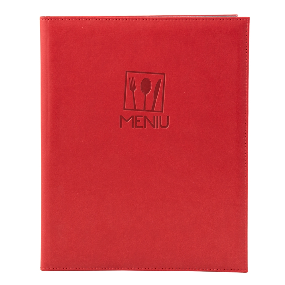 Mapa meniu a4+ softleather piele pu interior/exterior lavabila rosu