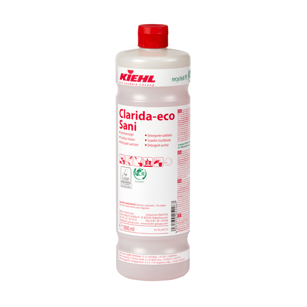 Clarida-eco Sani-Detergent sanitar cu miros citric pentru depunerile de calcar  piatra ureica si sapun  1L  Kiehl