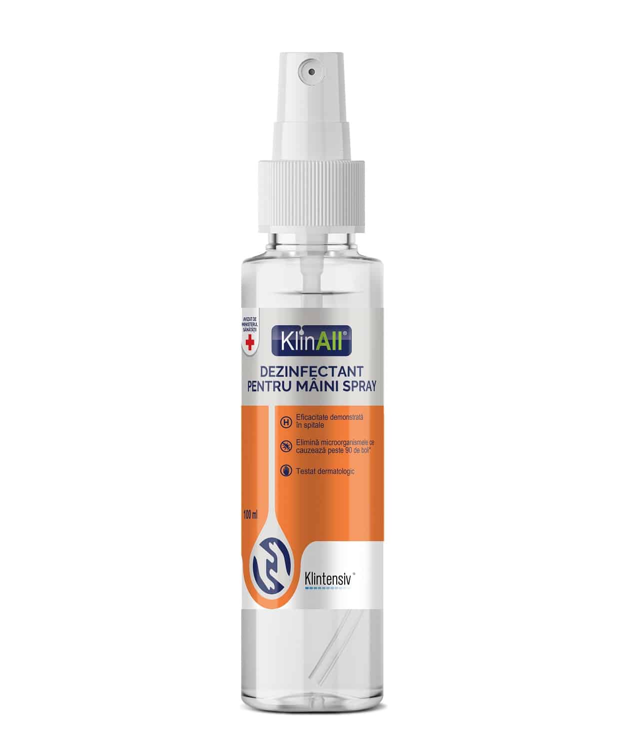 KlinAll® – Dezinfectant pentru maini spray 100 ml Klintensiv imagine 2022 depozituldepapetarie.ro