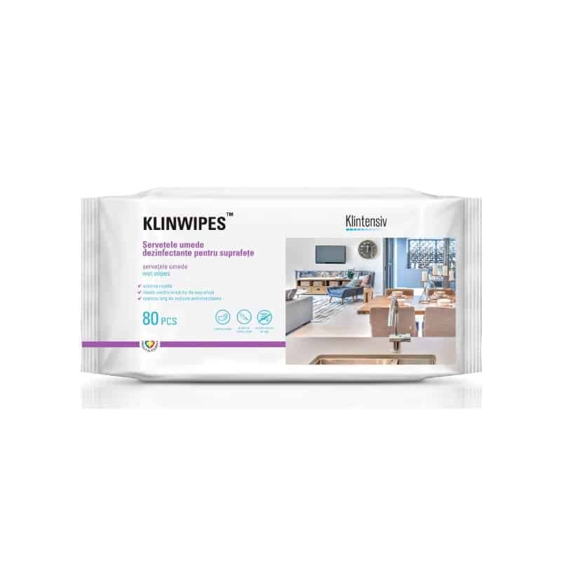KLINWIPES™ – Servetele umede dezinfectante pentru suprafete 80 buc. Klintensiv