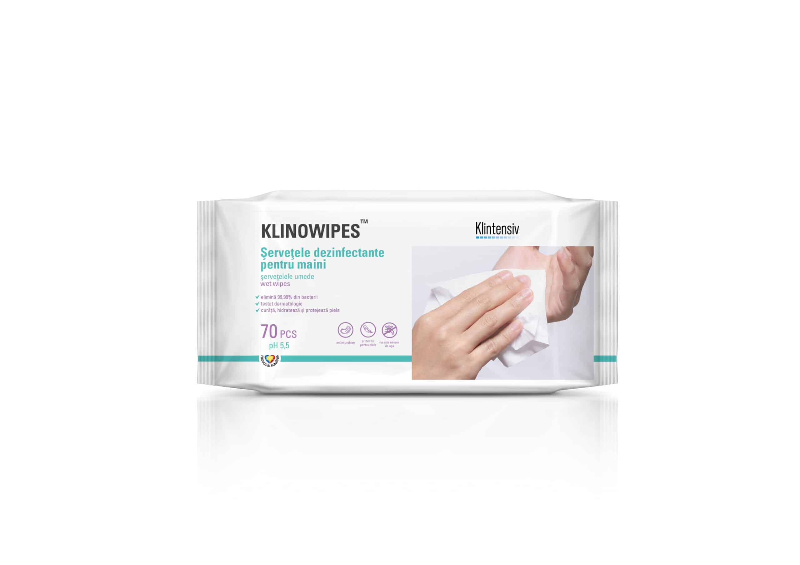 KLINOWIPES™ – Servetele dezinfectante pentru maini 70 buc. Klintensiv
