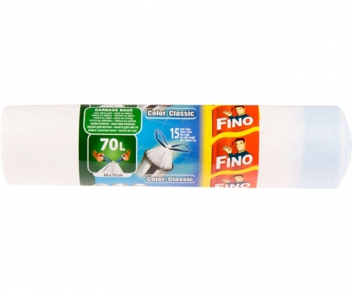 Fino pungi gunoi colorati cu snur hd 70 l