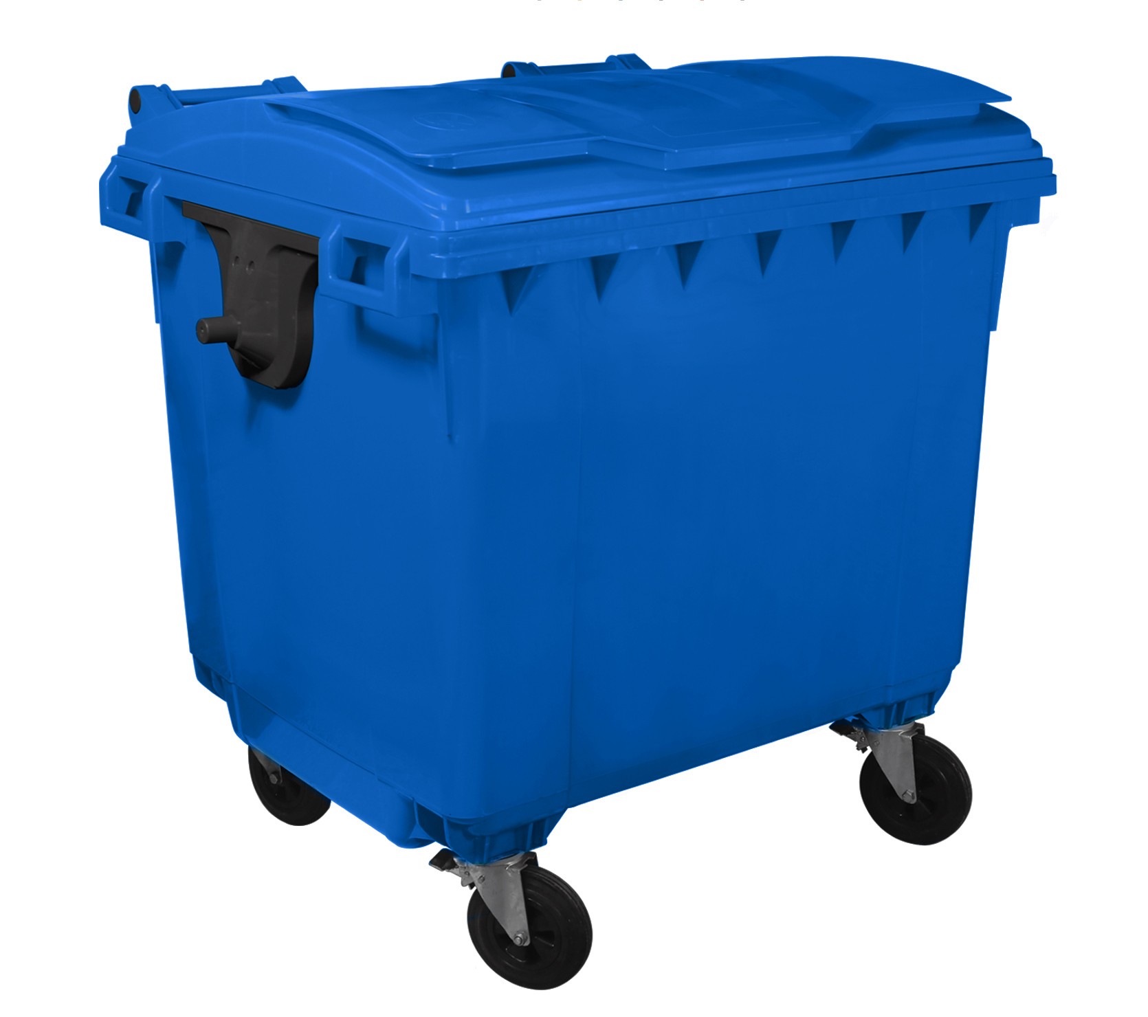 Container HDPE CLF 1100L cu capac plat albastru - Transport inclus