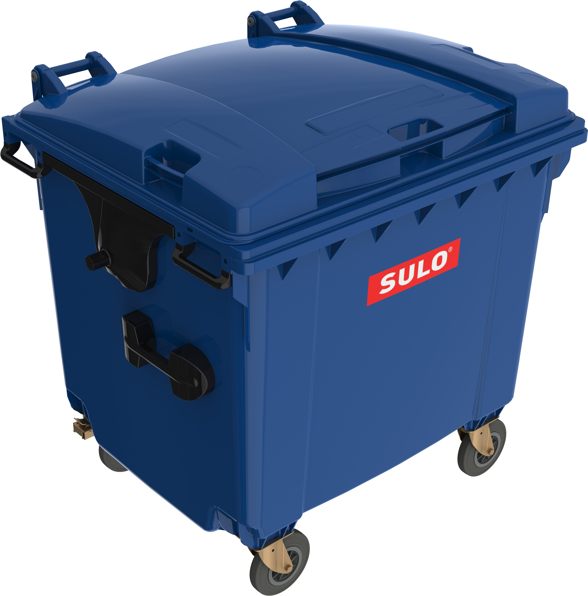 Eurocontainer din material plastic 1100 l albastru cu capac plat MEVATEC – Transport Inclus sanito.ro