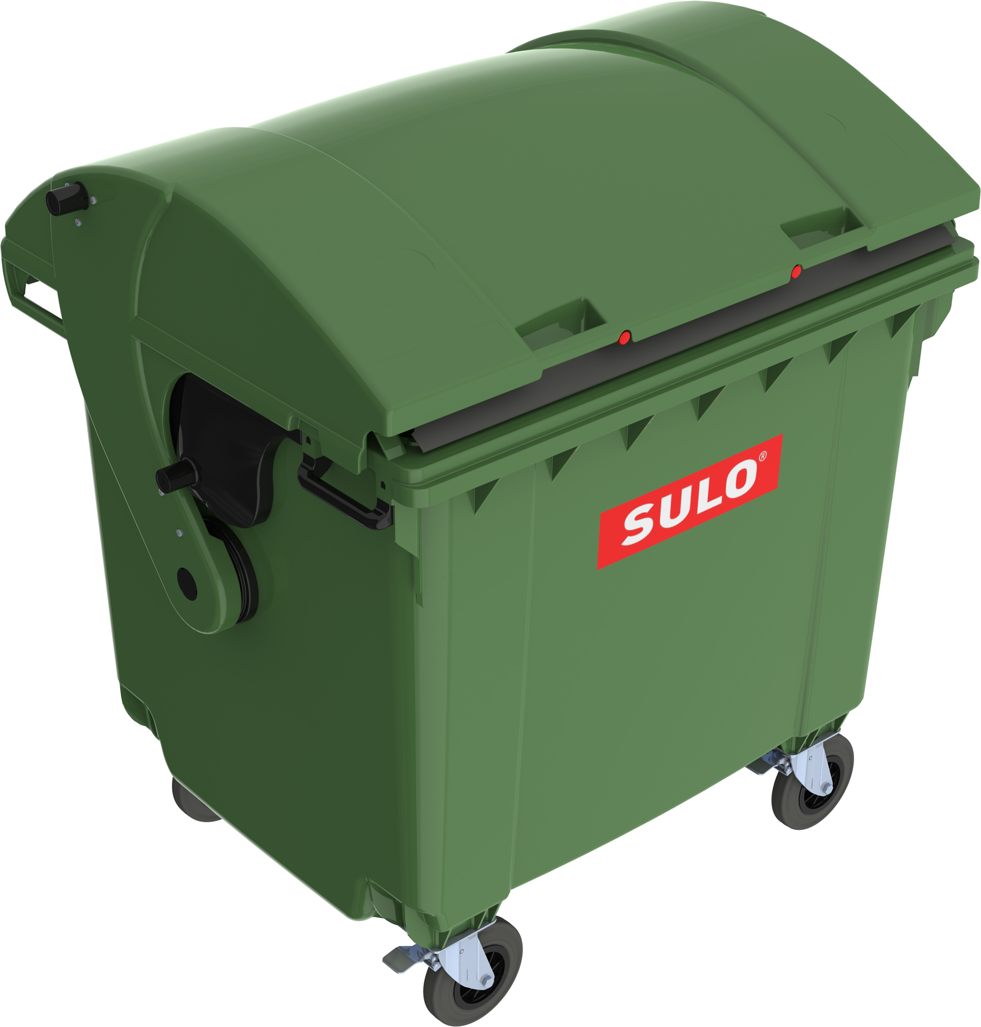 Eurocontainer plastic 1100 L verde capac rotund SULO – Transport Inclus 1100