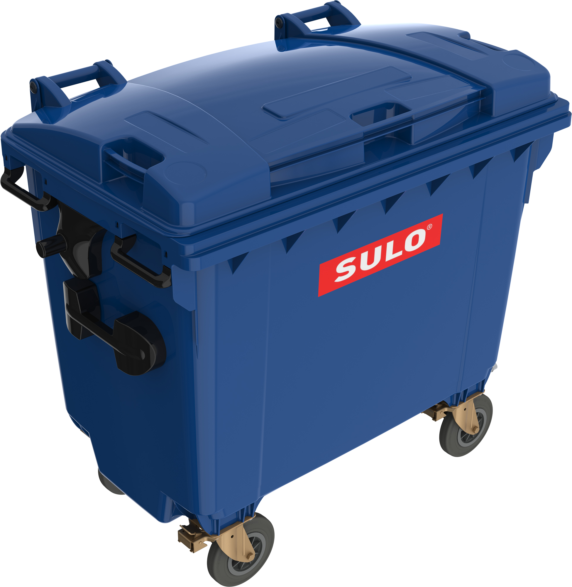 Eurocontainer plastic 660 L albastru capac plat SULO – Transport Inclus 660
