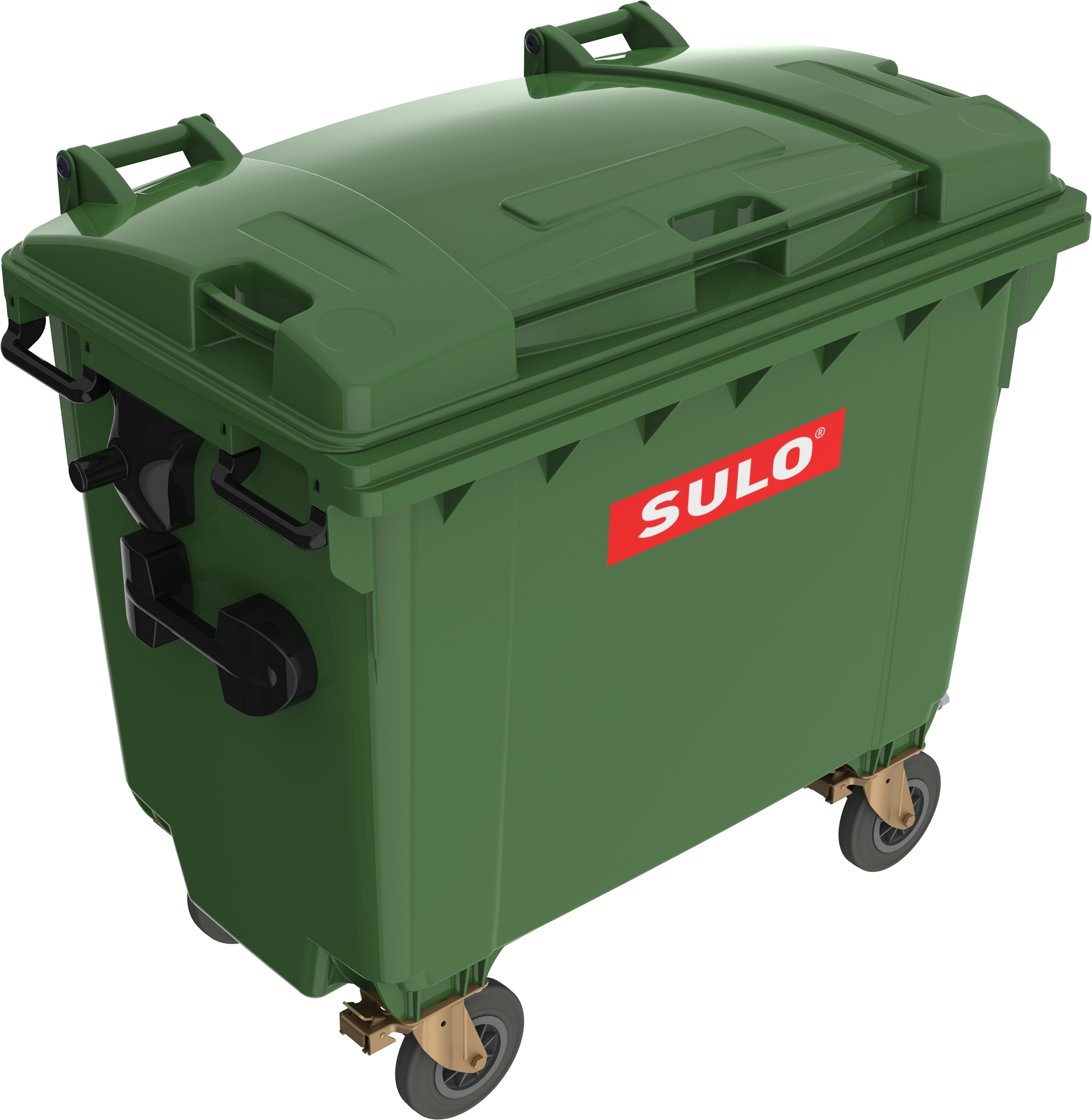 Eurocontainer plastic 660L verde capac plat SULO – Transport Inclus 660L
