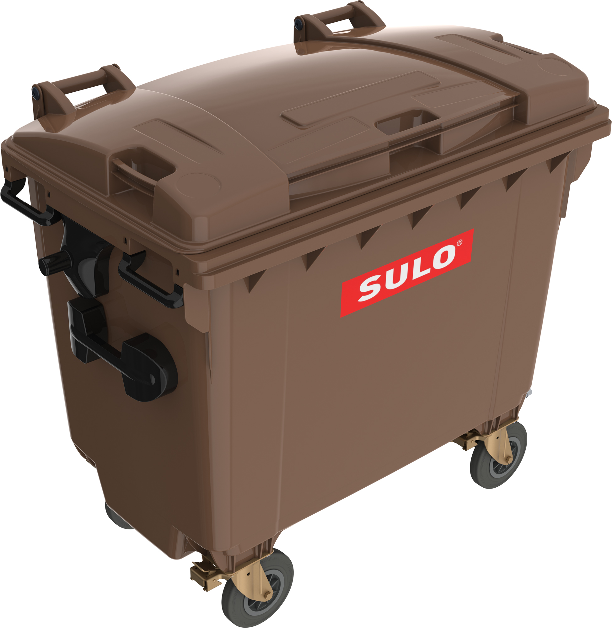 Eurocontainer plastic 660 L maro capac plat SULO – Transport Inclus 660