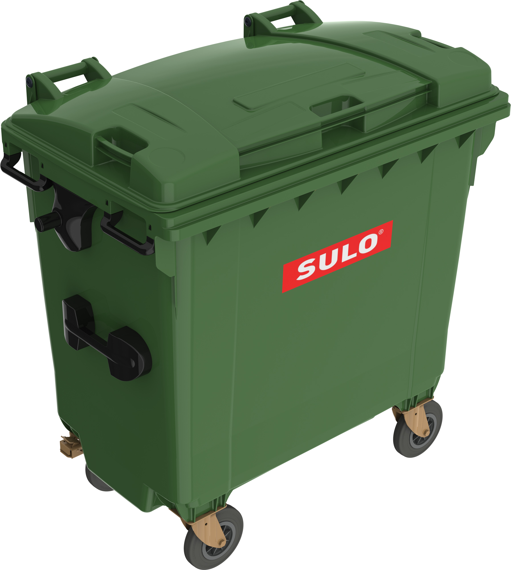 Eurocontainer plastic 770L verde capac plat SULO – Transport Inclus 770L