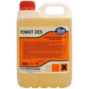 PONKIT-DES-Detergent profesional concentrat igienizant pentru curatarea diverselor suprafete folosire zilnica 5L Asevi Asevi imagine noua