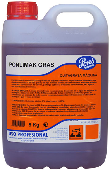 Ponlimak gras automat -degresant puternic pentru masinile de spalat pardoseli 5l asevi