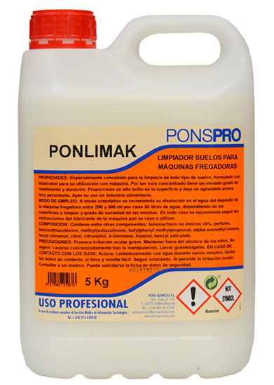 Ponlimak automat detergent profesional de pardoseala pentru spalare automata asevi 5l