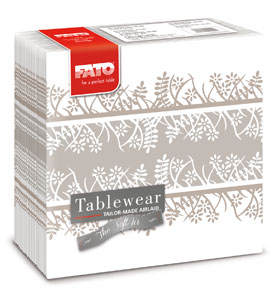 Servetele de masa din airlaid  40x40 cm  Garden Cappuccino  FATO  50 buc / pachet
