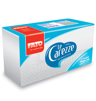 Servetele de masa 38x38 cm  2 straturi  pliate in 8  Le Carezze P8  albe  Fato