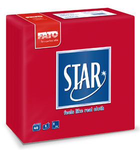 Servetele 38x38 cm  2 straturi  embosate  Star Red  Fato