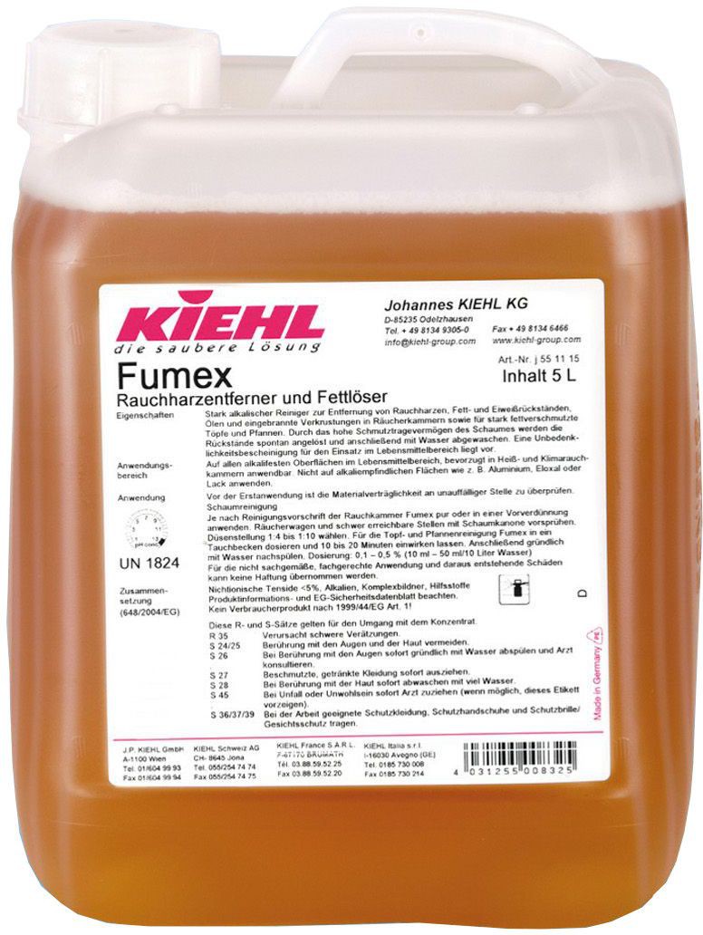 FUMEX-Detergent foarte alcalin pt.rasini de fum uleiuri si grasimi arse  indeparteaza murdarii intarite si crustificate  5L  Kiehl