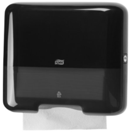 Dispenser prosoape hartie mini Tork V Fold negru capacitate 300 servetele sanito.ro