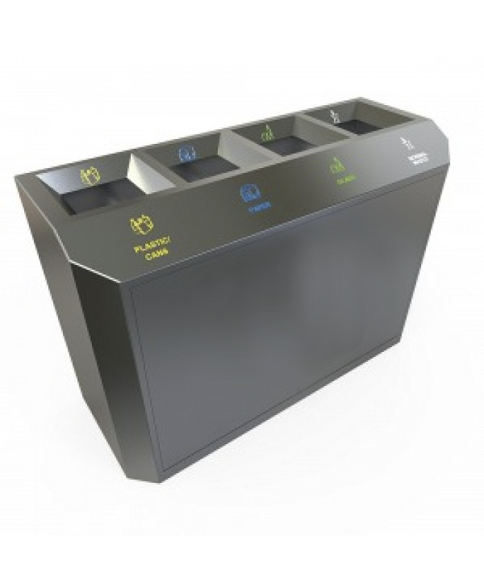 STOCKHOLM A Insula pentru colectare selectiva  inox  3x55L